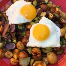 Hello Fresh brussels sprouts hash with eggs